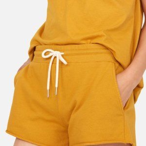 MATE THE LABEL Turmeric Yellow Cotton Lounge Shorts